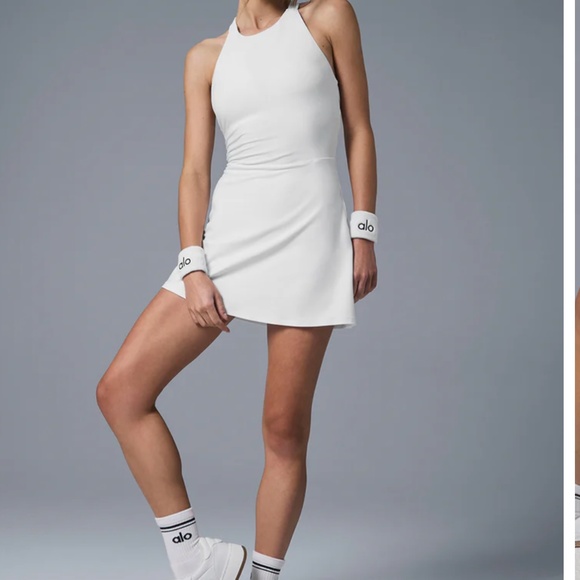 Other - ALO Yoga Alosoft Backspin White Cross-Back Dress - Size Large NWT